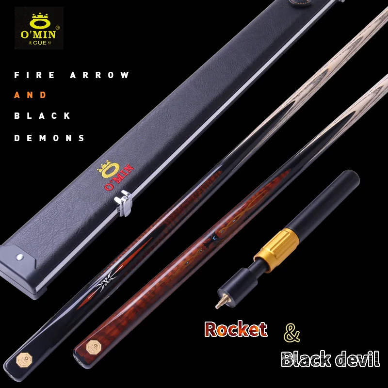 

O'MIN Billiard Black Devil / Rocket Single Pool Cue 3/4 Split Tip 10mm Snooker Cue