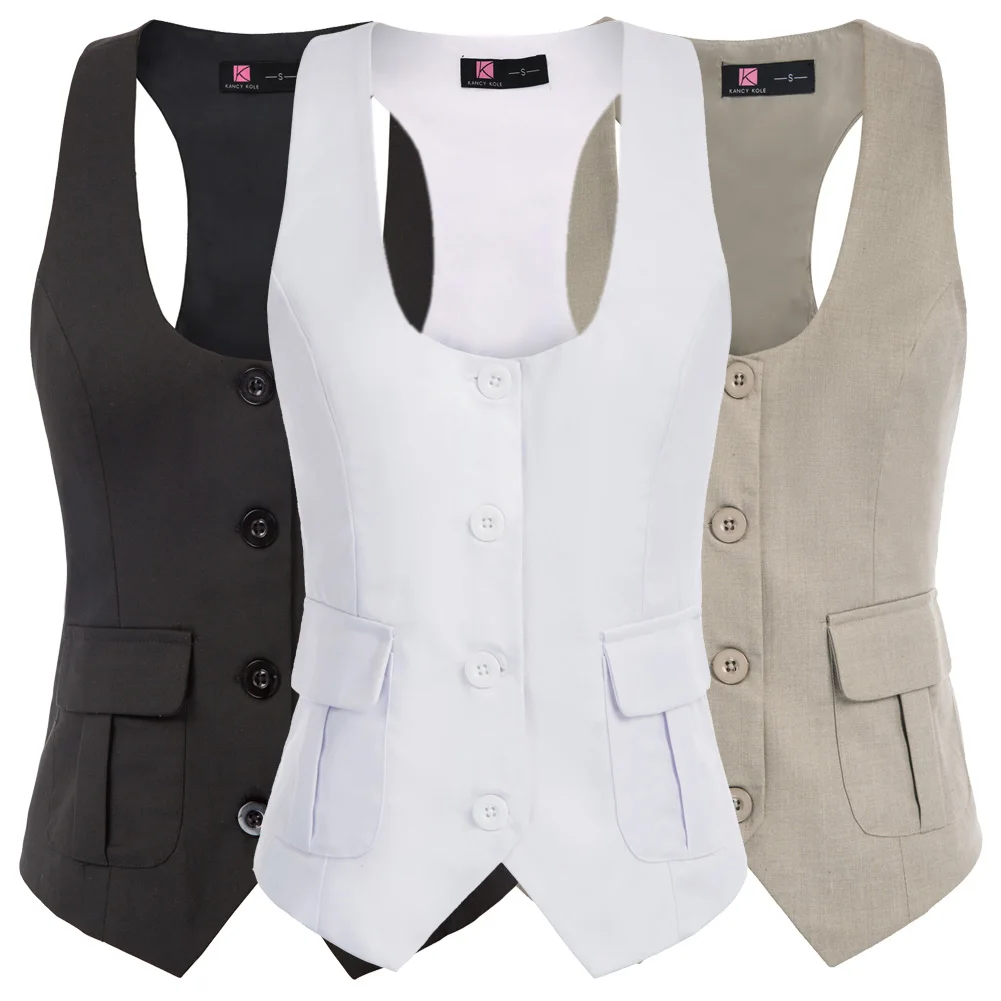 Для женщин Гонки на спине жилетка жилет с карманами сплошной цвет размер Цвет u