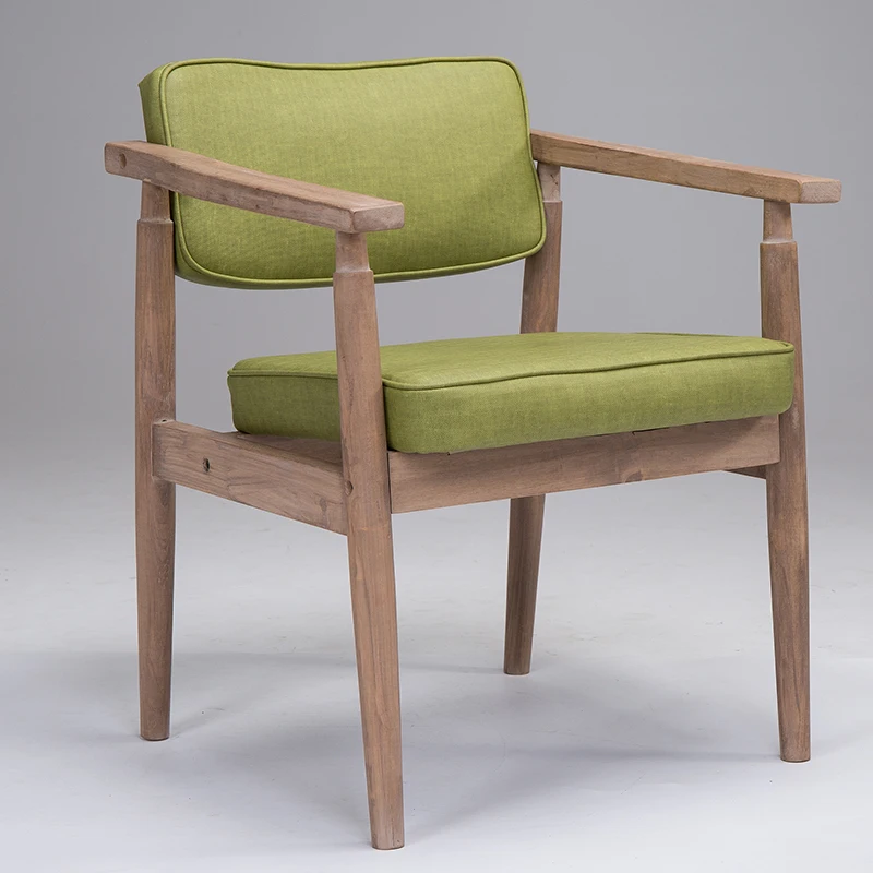 Деревянное античное бежевое кресло в европейском стиле стул для столовой отдыха