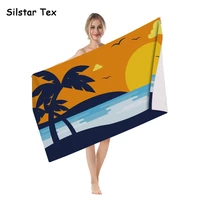 silstar tex tropical seaside landscape beach towel girls boy picnic swim mat cover up dive swimming outdoors