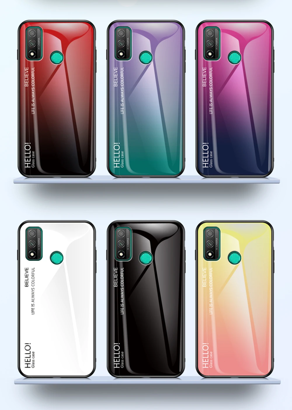 

OUDINI For Huawei P smart 2020 Cover Gradient Glass Case for Huawei P smart 2020 Case