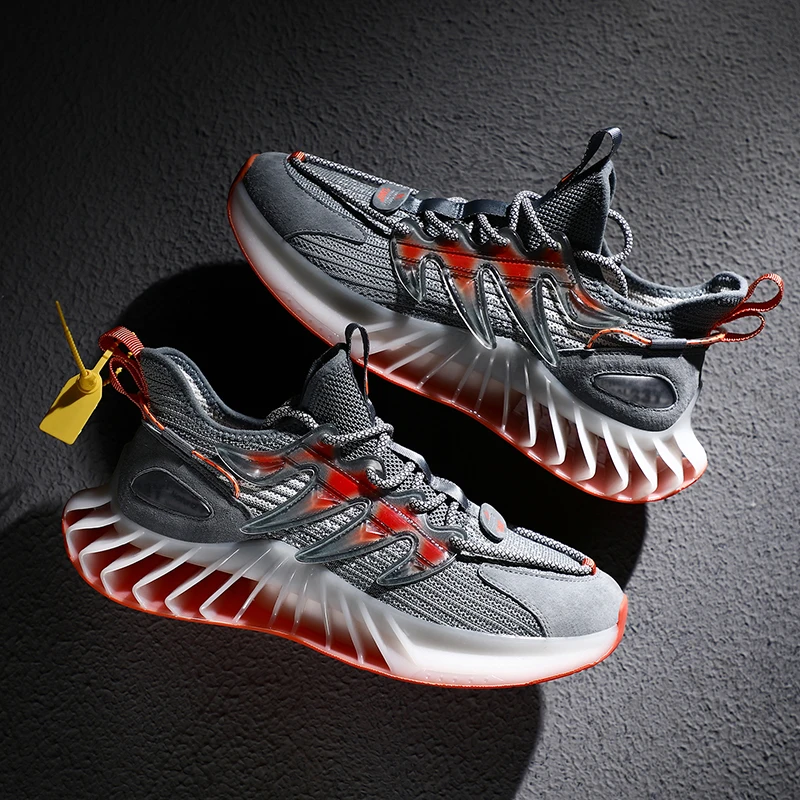 

Designer men's shoes lightweight blade jogging shoes shock absorption elastic mesh running shoes men's fashion street hip hop