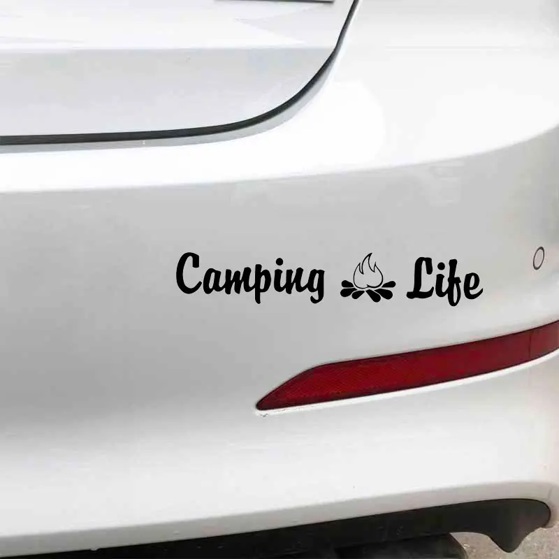 

New Hot Sell Personality Car Stickers Camping Life Campfire Decals Auto Stickers PVC 19CM*4CM