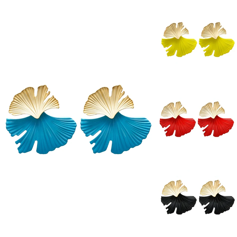 Женские крупные серьги подвески Match Right модные круглые в форме листа ювелирные