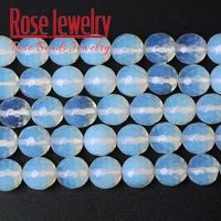 wholesale natural stone faceted white opalite quartz loose beads opal beads 16 strand pick size for diy bracelet necklace