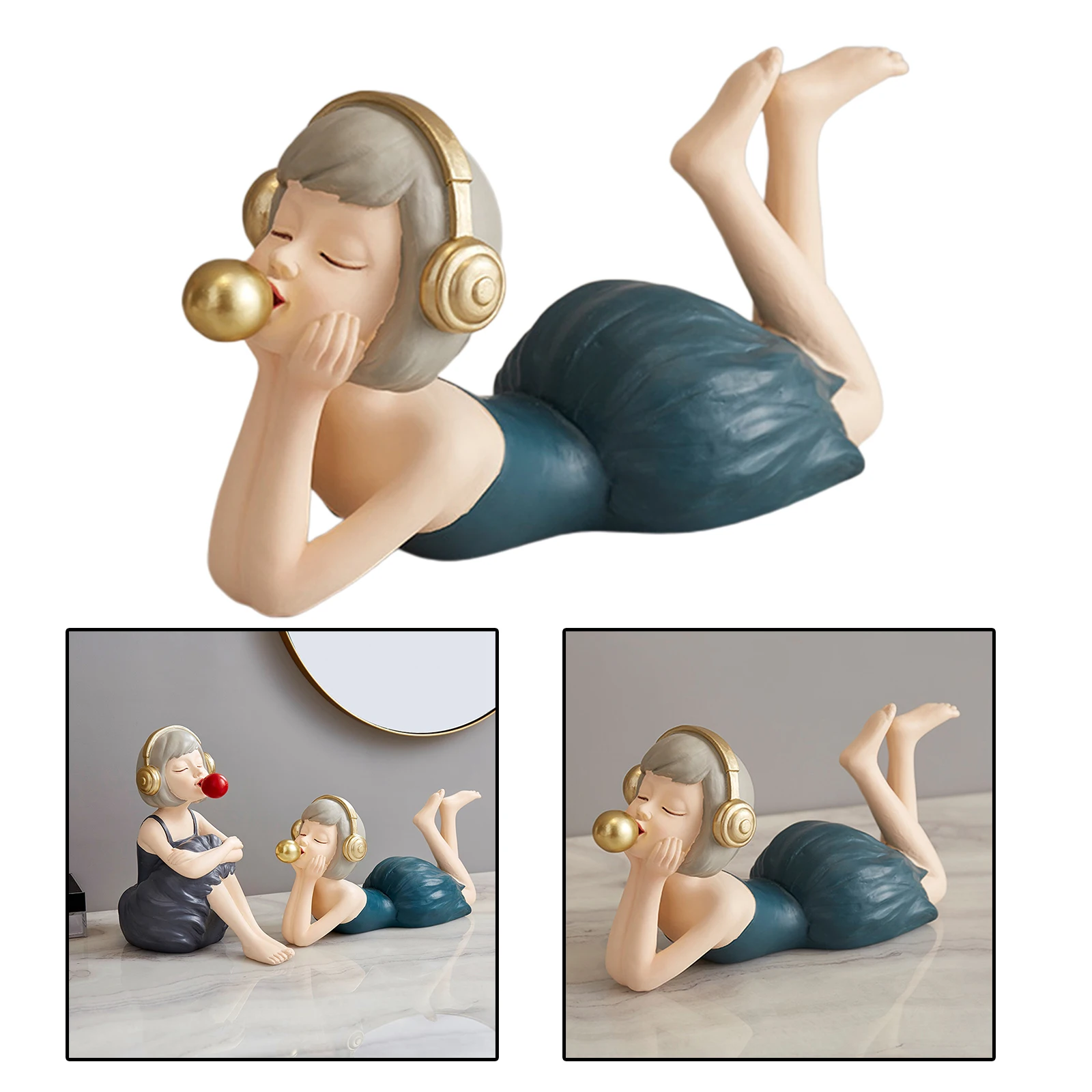 

Modern Bubble Girl Figurine Fashion Nordic Style Statue Office Bookshelf Decor Ornaments