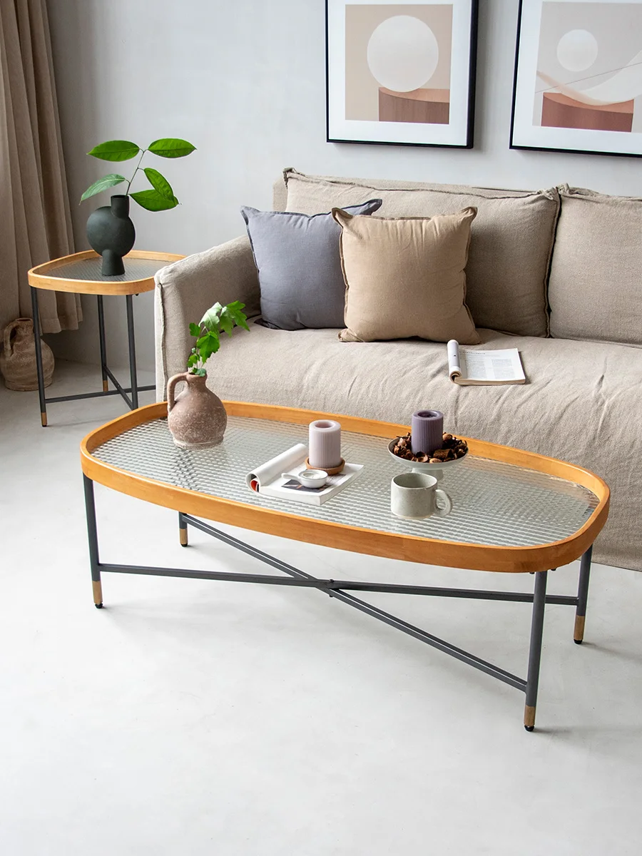 

Скандинавский минимализм журнальный столик zq светильник шный современный журнальный столик в японском стиле для гостиной, стеклянный Дива...