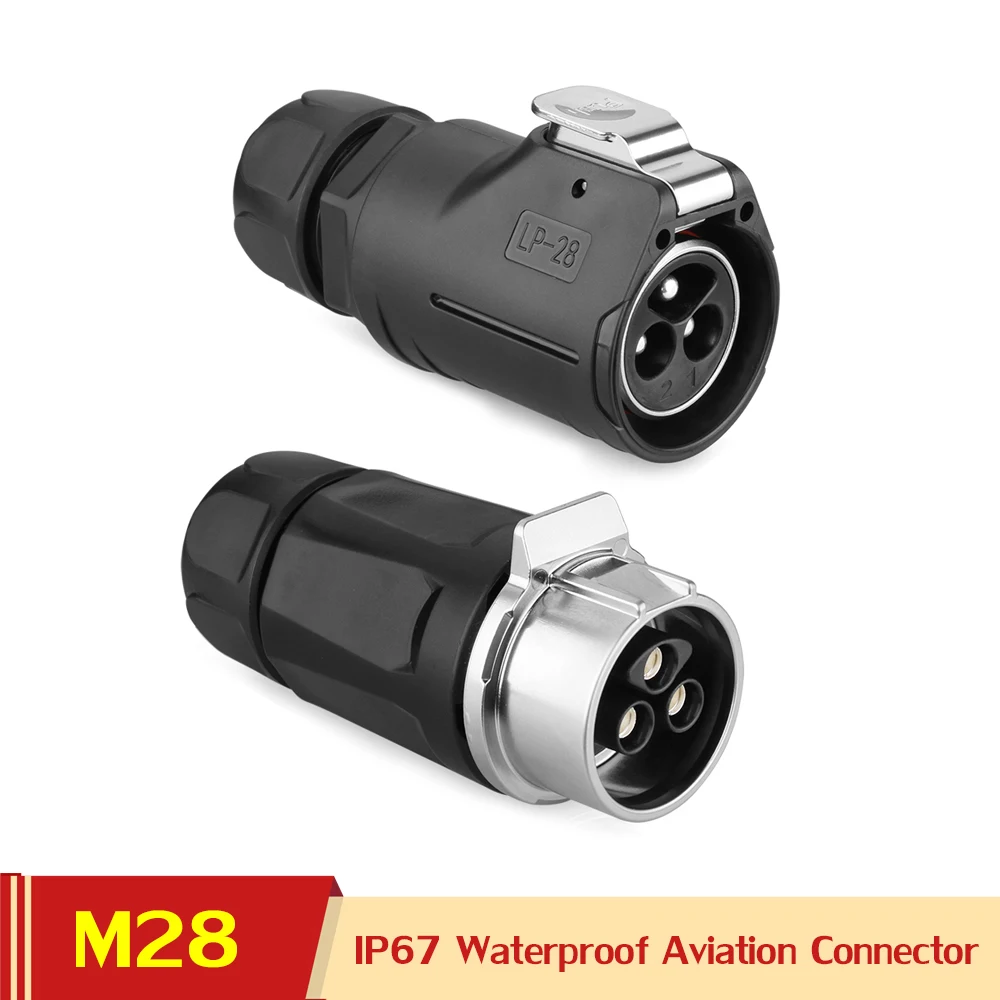 Промышленный водонепроницаемый IP67 клеммный провод M28 3 Pin 35AMP ОБЖИМНАЯ мощность