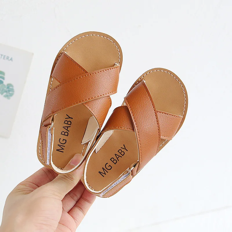 

2021 New Hot Children's Sandals Non-slip Open Toe Sandals Child Classic Cross Roman Sandals Baby Girls Boys Beach Sandals