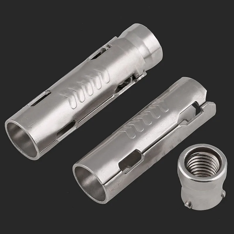 

201/304 Stainless Steel Fish Scale Tube Three-piece One-piece Gecko Internal Expansion Bolt M6M8M10M12 5Pcs