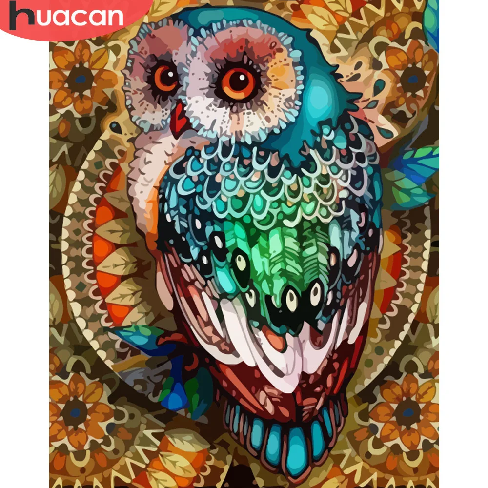 HUACAN Раскраска по номерам Сова животные наборы для рисования холст DIY картины маслом Ручная роспись подарок домашний декор