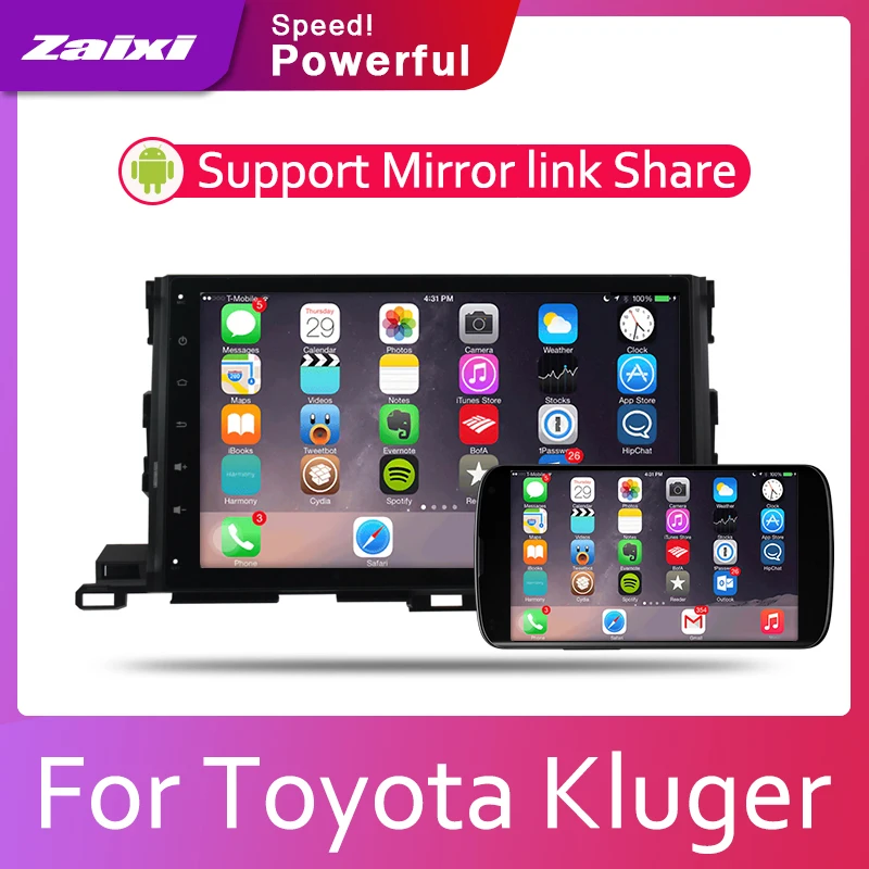 ZaiXi автомобильная система Android 1080P IPS ЖК экран для Toyota Kluger (Австралия) 2014 2019
