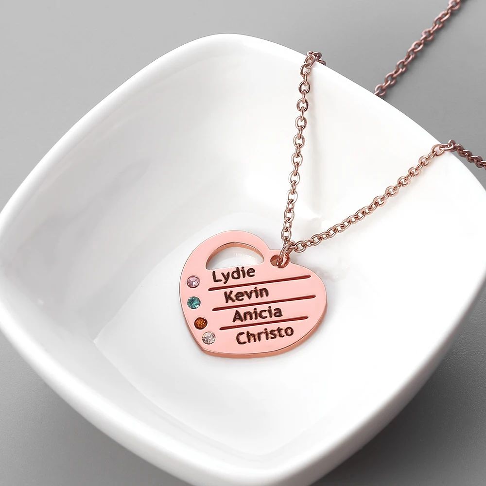 Индивидуальное ожерелье с кулоном в форме сердца может быть выгравировано 4