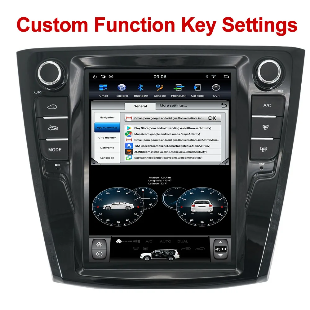 YAZH 10.4" IPS Auto Radio Player For Renault Kadjar 2016 2017 With Android 8.1 Display Bluetooth 5.0 steering wheel control |