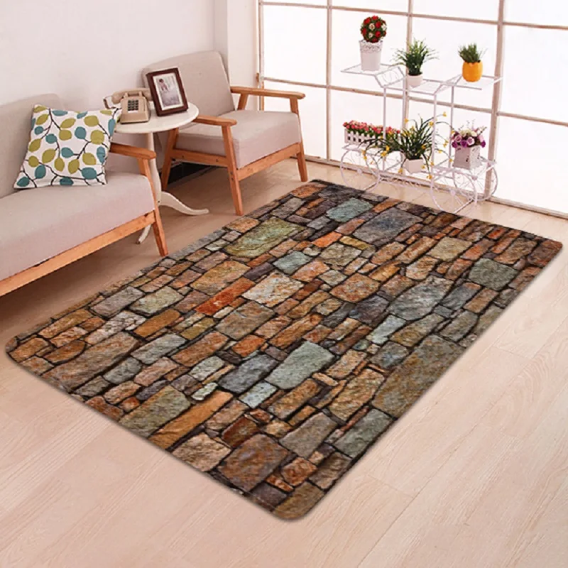 Фланелевый ковер с принтом 3D каменный настенный коврик для комнаты гостиной