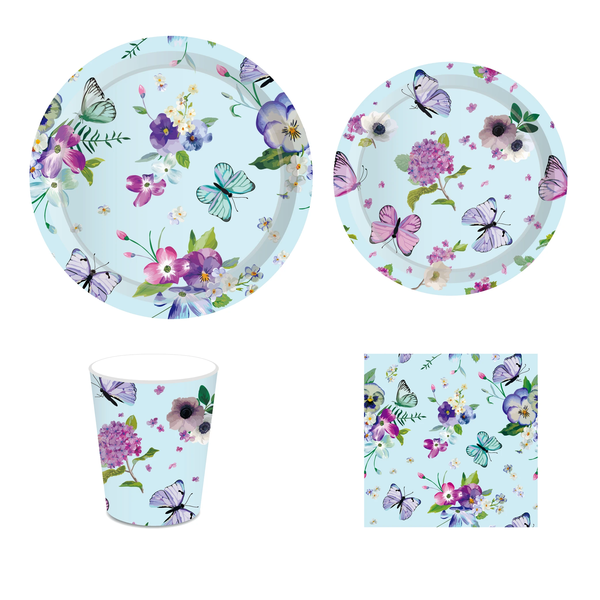 

Spring Butterfly Theme Party Decorations Disposable Tableware Sets Napkins for Birthday Baby Shower Wedding Party Favors