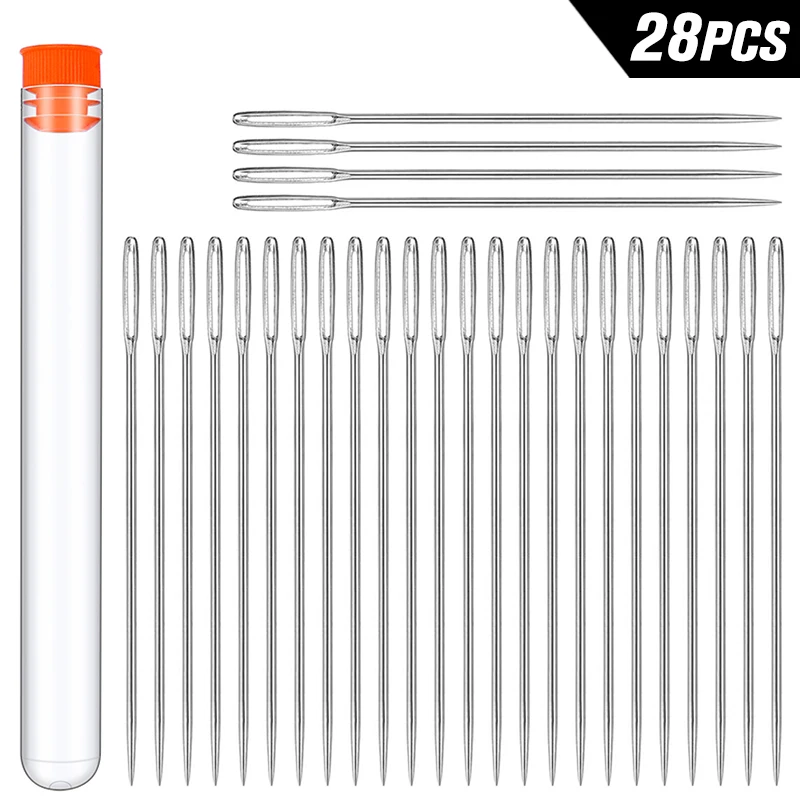 Швейные иглы ZXIIXZ из нержавеющей стали 28 шт. крупные инструмент для вышивки и