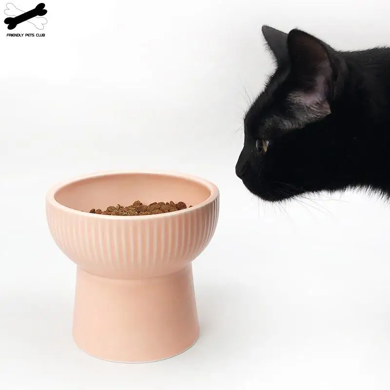 

Кормушка для кошек, собак, миски для домашних животных, приподнятые маленькие и средние кошки, керамический материал, четыре цвета, доступны...