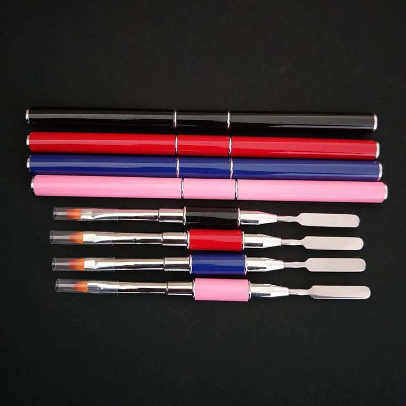 Кисть для ногтей УФ гель 2 в 1 4 цвета шт|Кисти ногтей| |