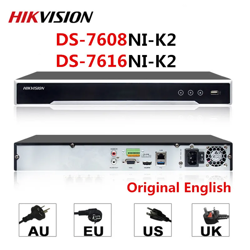 Оригинальная Hik английская версия DS 7608NI K2 7616NI 8CH 16CH Макс поддерживает 8MP IPC 4K H.265 NVR