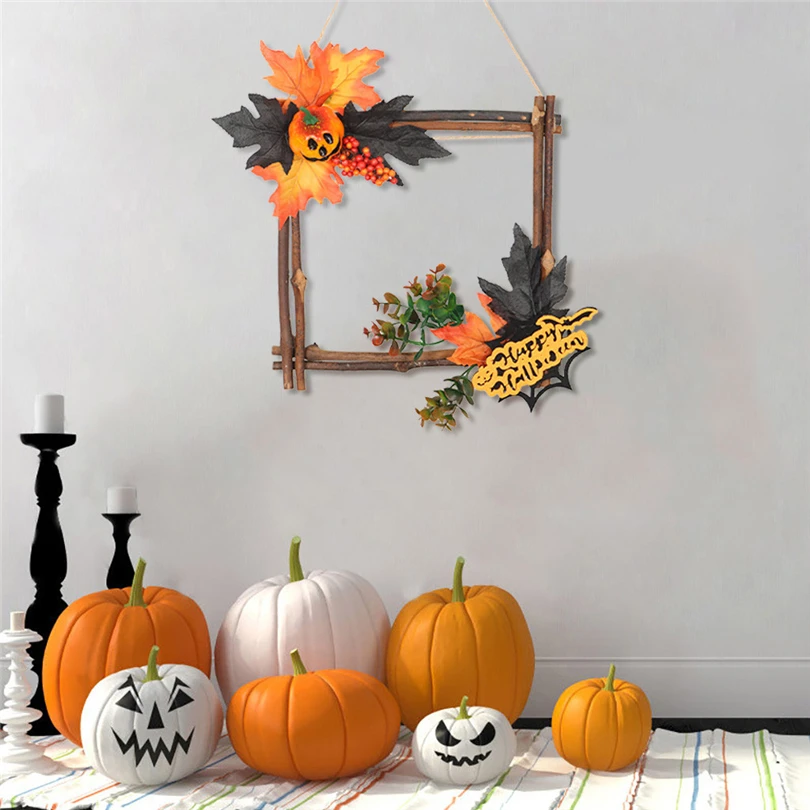 

2020 Halloween Decoration Hanging Ornament Wooden Halloween Black Pumpkin Star Shape Wall Ornament decoracion de halloween Z60
