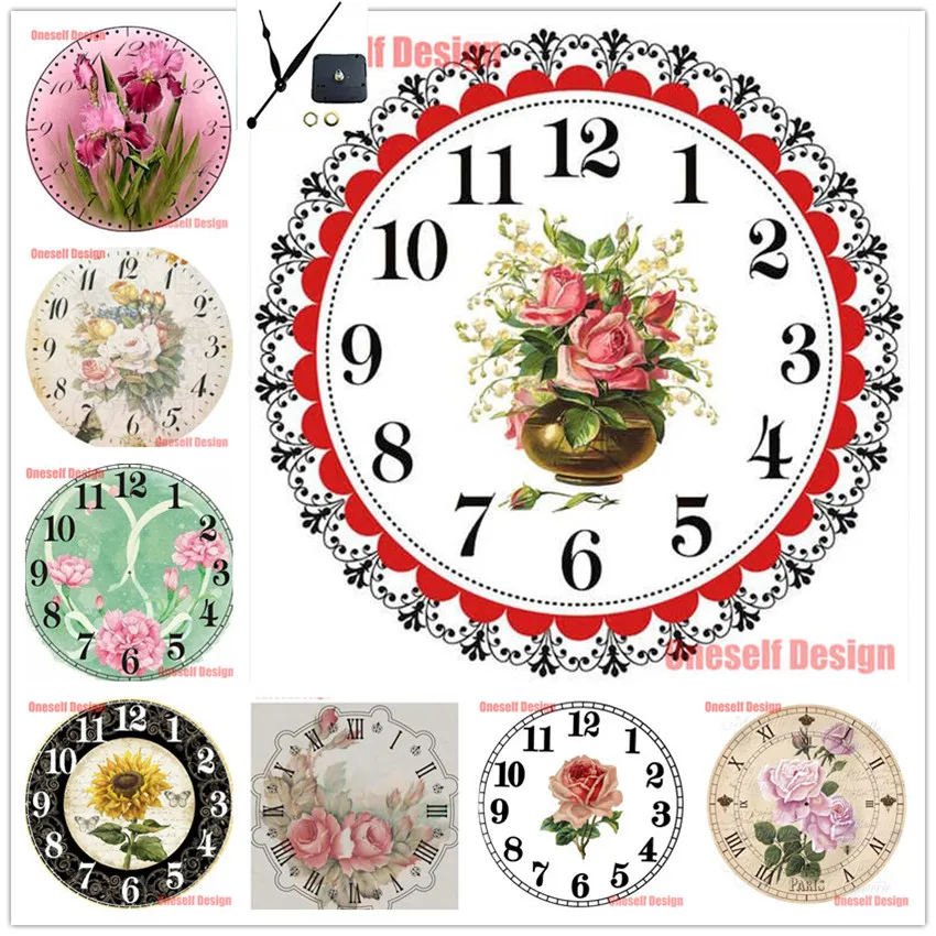 Стразы картины 5d алмазная живопись и часы цветок Алмазная мозаика распродажа
