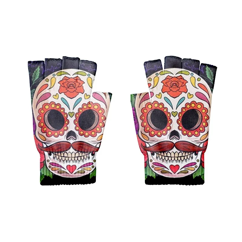 1 пара перчатки-скелетоны перчатки в стиле Хэллоуина вязаные унисекс летние