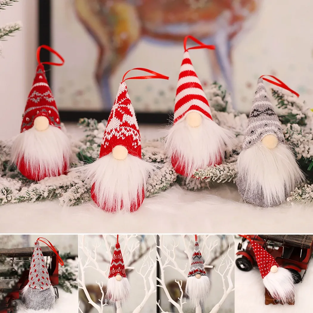 Рождественская Кукла-Гном-эльф подвесное украшение на елку Вязаная Шерстяная