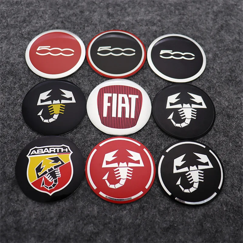4 pieces of 56mm Fiat 500 Abbas Scorpion Wheel Cover Sticker Center Cover Hub Cover Decal Logo Badge