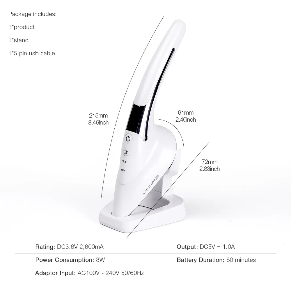 Iebilif микро токовая светодиодная машинка для массажа кожи лица подтяжки вокруг