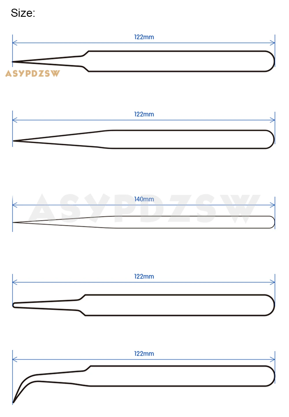 5 шт. антистатические наконечники пинцета/плоская