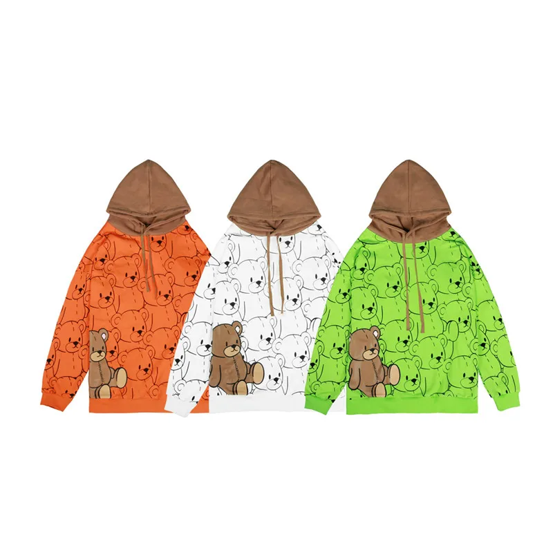 

Hip Hop Sweatshirt Hoodie Men Cute Bears Printed Harajuku Streetwear Hoodies Women Pullover Autumn Cotton Hooded Sweatshirt