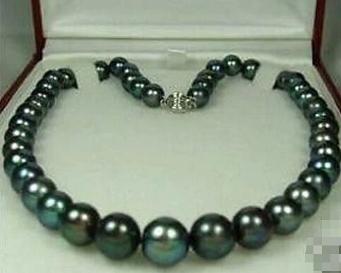 

HOT Sell Charming!8-9MM Black Natural Pearl Necklace 17"