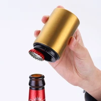 stainless steel bottle opener magnetic automatic beer soda cap red wine bottle opener bar supplies kitchen tool accessories