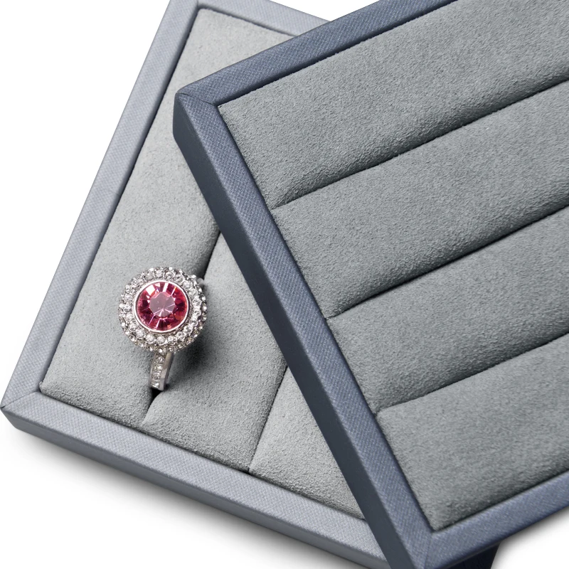 Oirlv New High-End PU Leather Creative Elastic Terms Ring Display Plate Home Storage Arrangement Jewelry Store Display Box