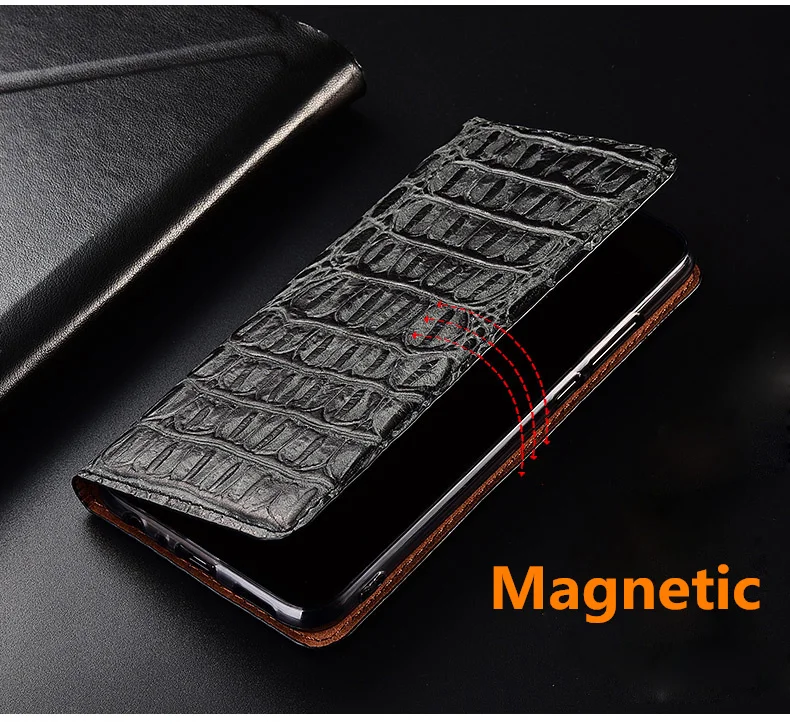 Crocodile pattern genuine leather magnetic case card slot holder for HTC U12 Plus/HTC Desire 12 Plus phone bag funda flip cover | Мобильные