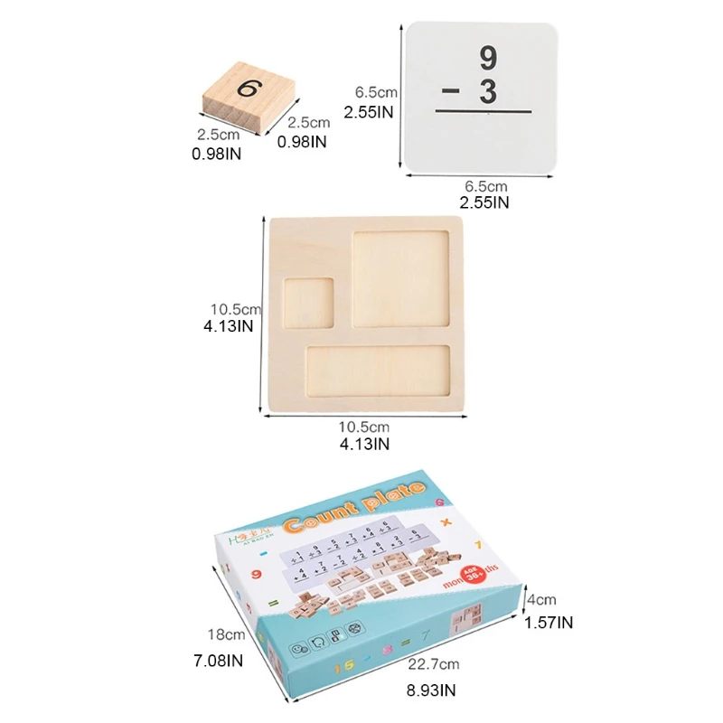 

2021 New Wooden Math Tracing Card for intelligent Improvement with Interest Math Training