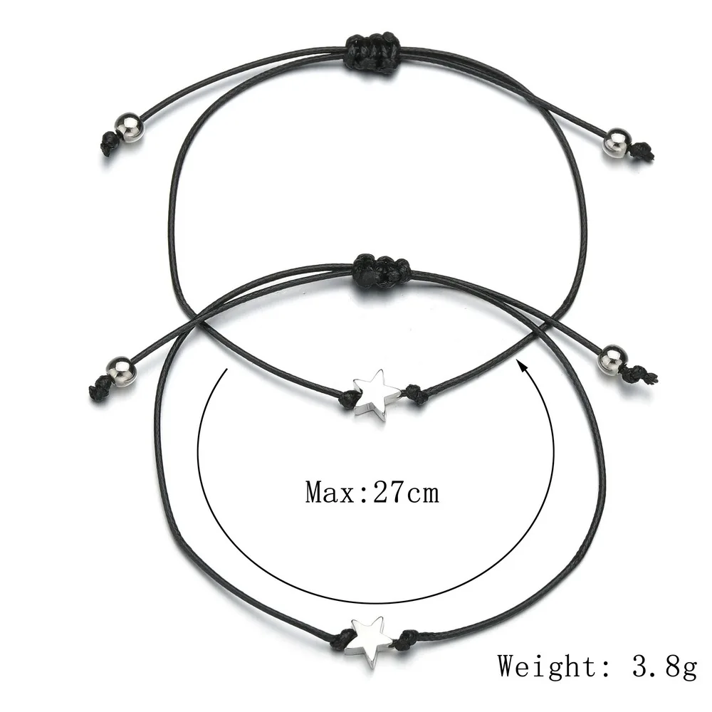 2020 NEW Handmade Braid Rope Chain Adjustable Couple Bracelet Simple Star Pendant Wish Card Lovers Women Men | Украшения и