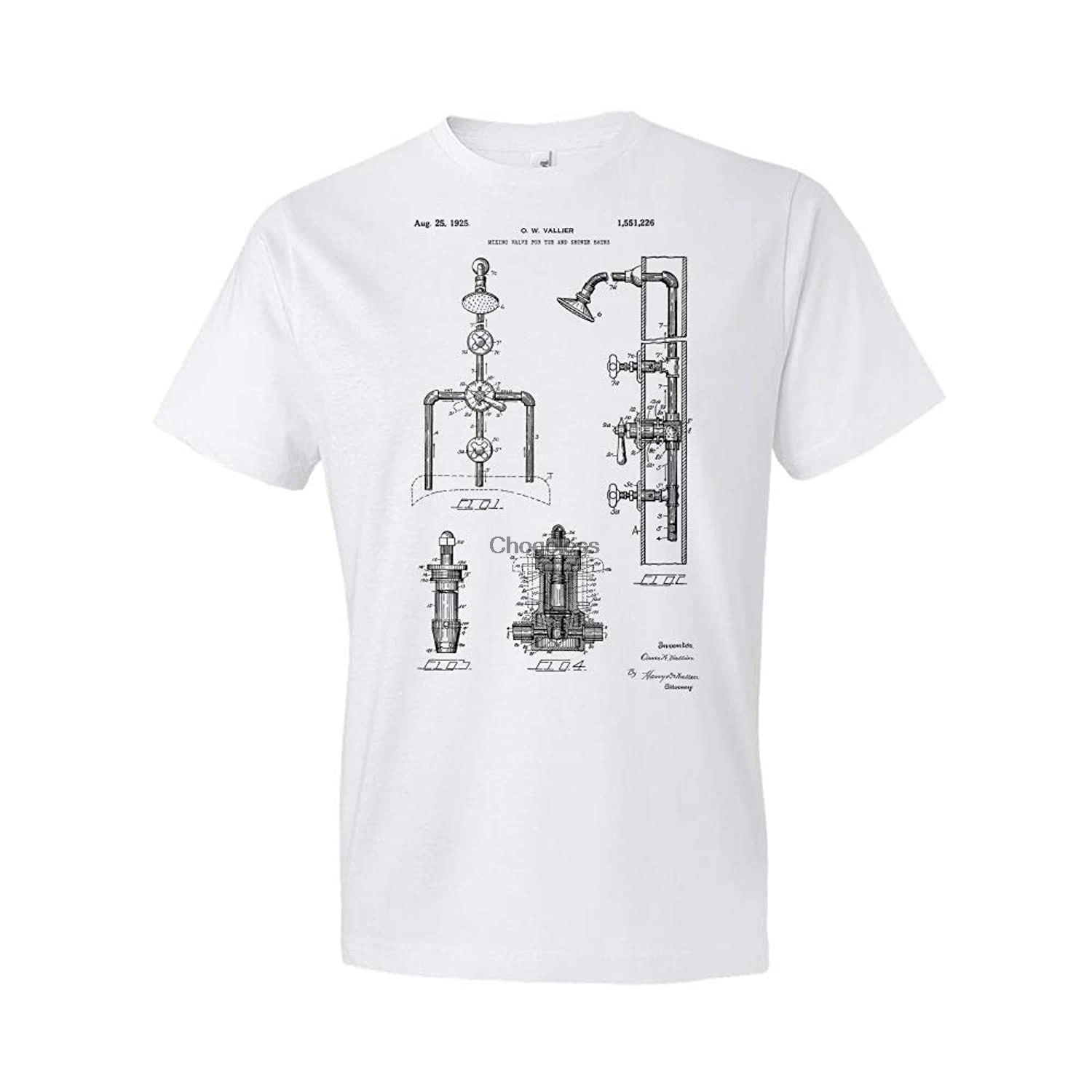 

Shower Faucet Valves T-Shirt Plumber Gift Restroom Apparel Contractor Gift