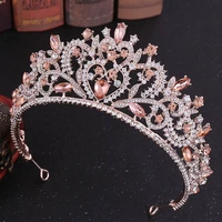 retro baroque style rose goldsilver color crystal tiaras crowns headpieces princess bride noiva wedding hair accessories