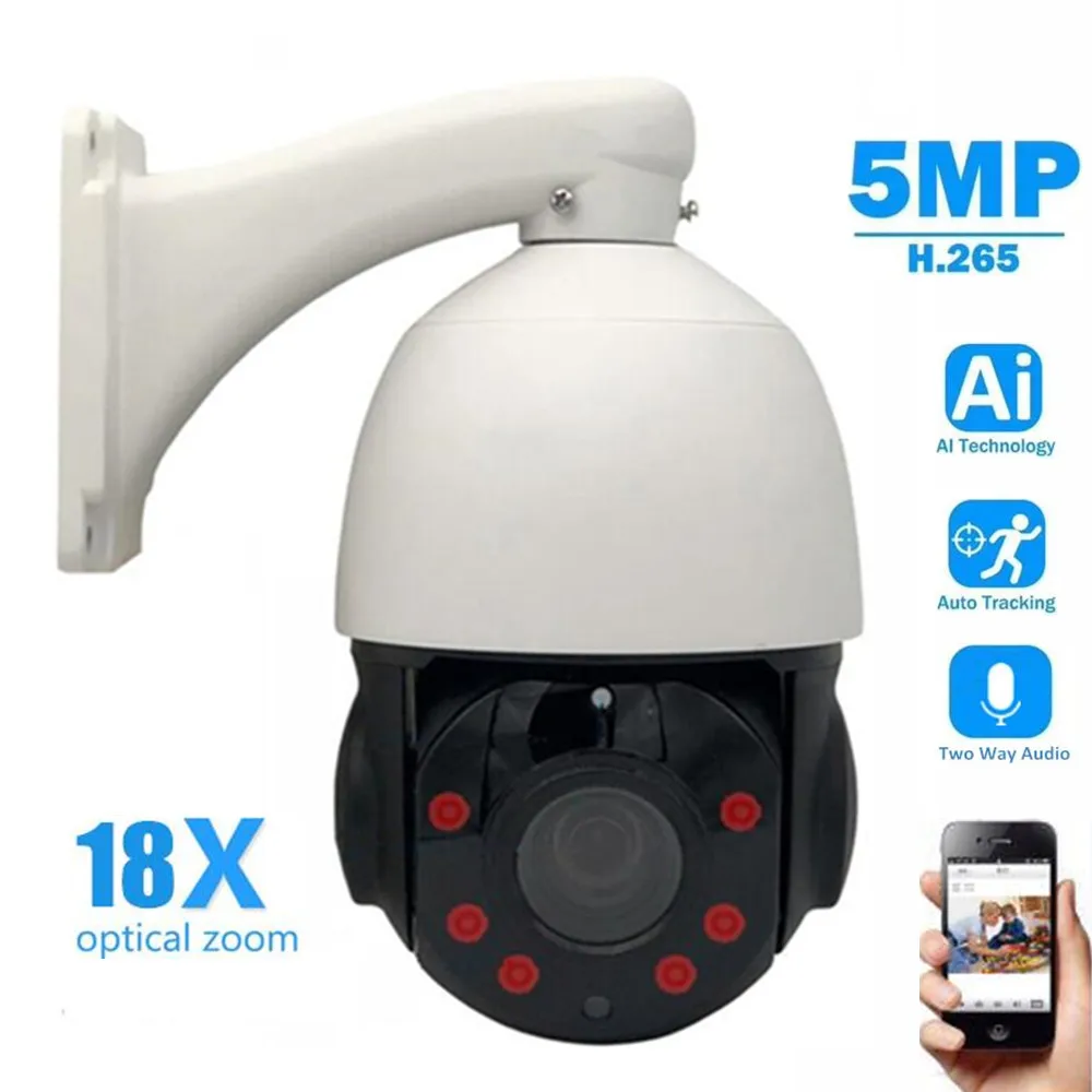 1080P Открытый 2MP 5MP автоматическое слежение за видеонаблюдения IP Камера PTZ 18x