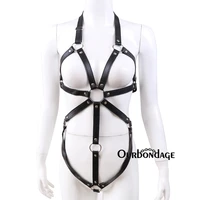 ourbondage female harness bdsm bondage pu leather crossed shape body chest harness pant strap for women sex toys restraints