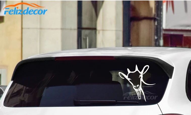 Виниловая наклейка на бампер автомобиля с улыбающейся старой головой козы