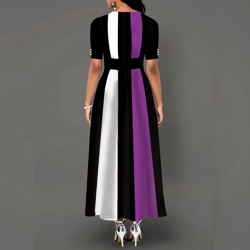 Женское Повседневное платье в стиле пэчворк Элегантное Длинное пляжное бальное