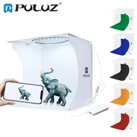 puluz photography light box adjustable light ring led panel lightbox photo studio shooting tent box kit with 6 colors backdrops