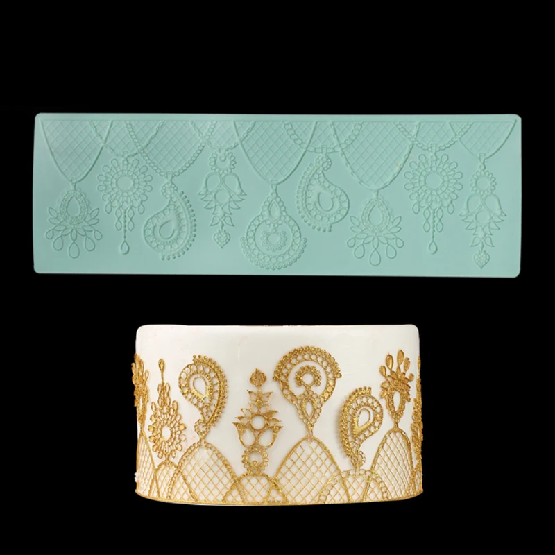 Силиконовая форма с рисунком подвески для торта кружевной коврик инструмент