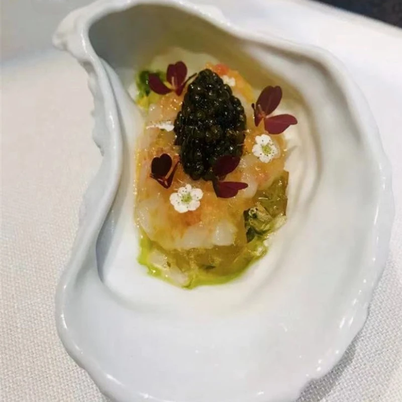 Необычная керамическая тарелка в форме устрицы обеденная десертные тарелки