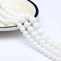 high quality pure white natural stone 4mm 6mm 8mm 10mm 12mm bead pick size loose bead for handmade diy charm bracelets jewelry
