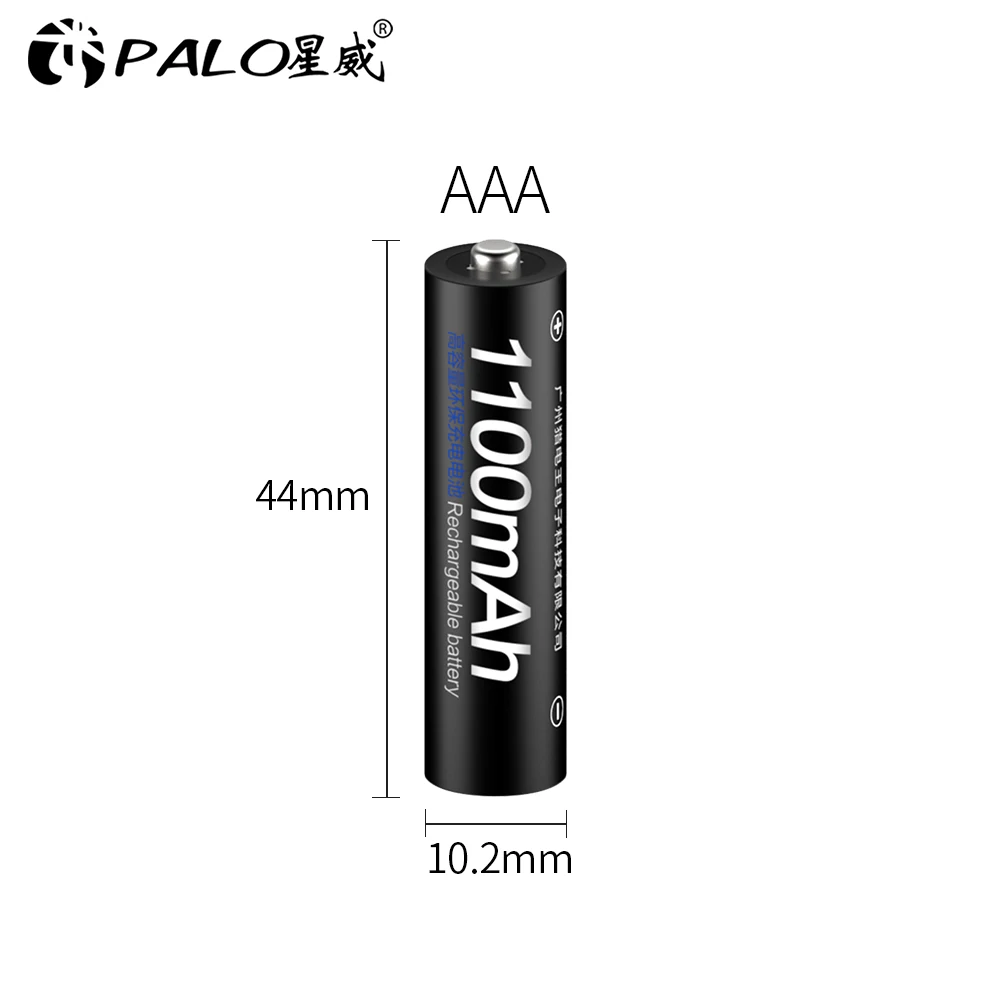 Аккумуляторные Ni-MH батареи PALO 1100 мАч AAA 1 2 в батарея с храповым механизмом 3A
