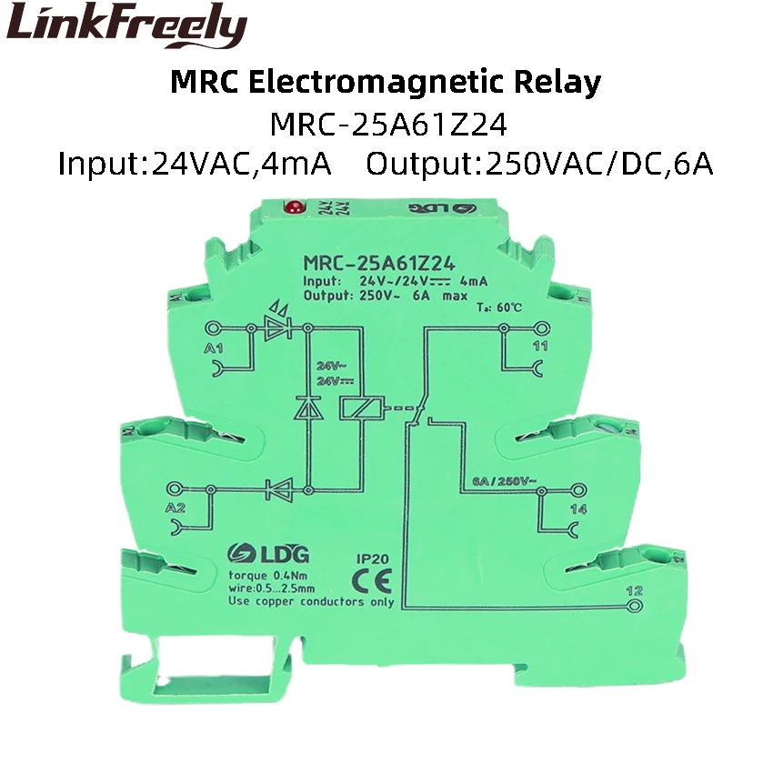 10 шт. плата модуля реле контакта электромагнитного тока 24 В переменного вход 6 А 250